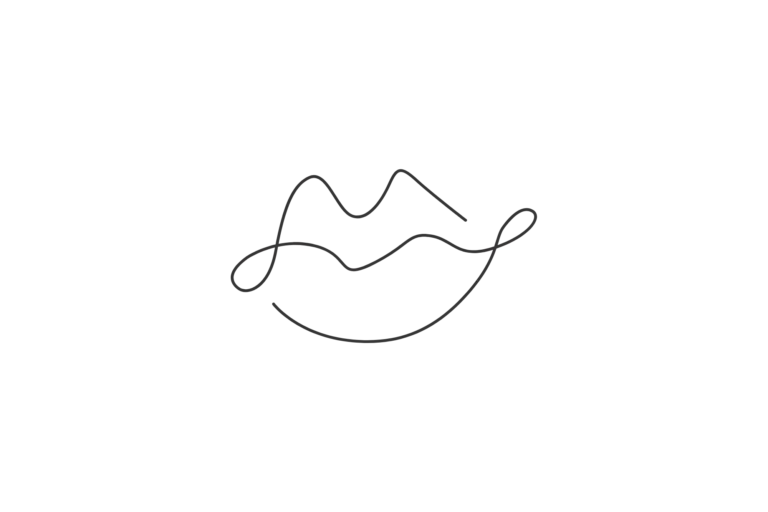 Ilustración minimalista de labios en línea continua en Ari Martínez Beauty