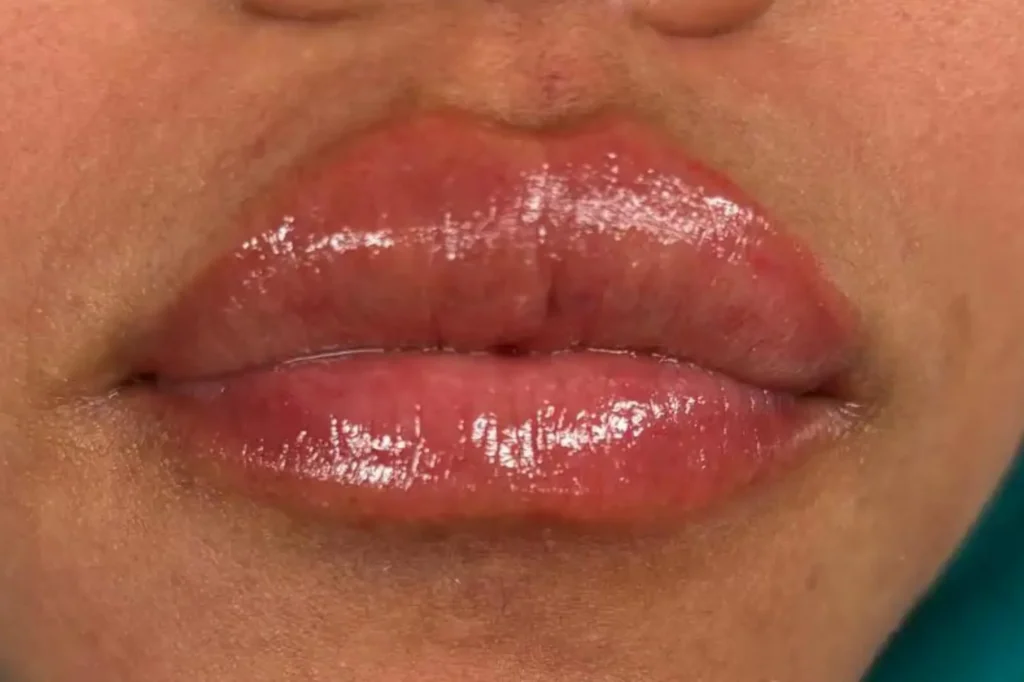 labios después de tratamiento de micropigmentación en la estética avanzada de Ari Martinez Beauty